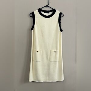 MO&CO. Cream Womens Sleeveless Contrast Mini Dress size large